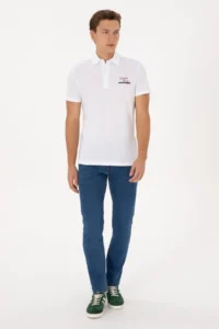 US Polo Assn. Men Regular Fit Polo Shirt Collar WHITE T-Shirt - Image 4