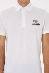 US Polo Assn. Men Regular Fit Polo Shirt Collar WHITE T-Shirt - Image 6