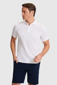 US Polo Assn. Men WHITE Regular Fit Polo Shirt Collar Basic T-Shirt - Image 3