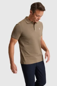 US Polo Assn. Men Khaki Regular Fit Polo Shirt Collar Basic T-Shirt - Image 3