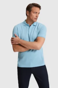 US Polo Assn. Men BLUE Regular Fit Polo Shirt Collar Basic T-Shirt - Image 3