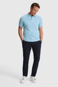 US Polo Assn. Men BLUE Regular Fit Polo Shirt Collar Basic T-Shirt - Image 4