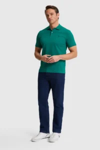 US Polo Assn. Men dark Green Regular Fit Polo Shirt Collar Basic T-Shirt - Image 4