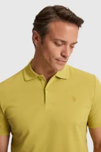 US Polo Assn. Men Mustard Regular Fit Polo Shirt Collar Basic T-Shirt - Image 2