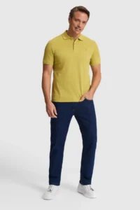 US Polo Assn. Men Mustard Regular Fit Polo Shirt Collar Basic T-Shirt - Image 4