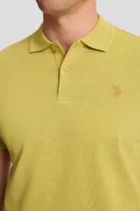 US Polo Assn. Men Mustard Regular Fit Polo Shirt Collar Basic T-Shirt - Image 6
