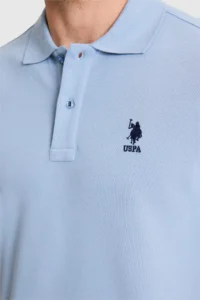 US Polo Assn. Men slim Fit Polo Shirt Collar BLUE Basic T-Shirt - Image 6