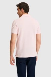 US Polo Assn. Men slim Fit Polo Shirt Collar Light PINK Basic T-Shirt - Image 5