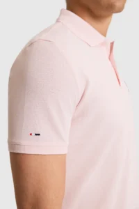 US Polo Assn. Men slim Fit Polo Shirt Collar Light PINK Basic T-Shirt - Image 6