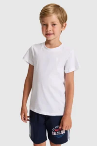 US Polo Assn. Boys' WHITE Crew Neck Basic T-Shirt - Image 3