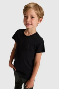 US Polo Assn. Boys' Black Crew Neck Basic T-Shirt - Image 3