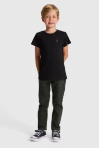 US Polo Assn. Boys' Black Crew Neck Basic T-Shirt - Image 4