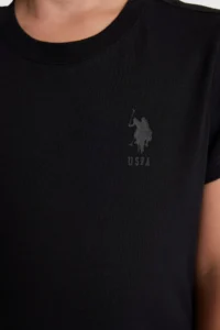 US Polo Assn. Boys' Black Crew Neck Basic T-Shirt - Image 6