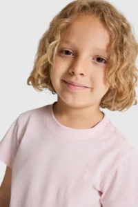 US Polo Assn. Boys' Light PINK Crew Neck Basic T-Shirt - Image 2