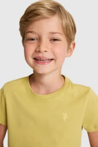 US Polo Assn. Boys' Green Crew Neck Basic T-Shirt - Image 2