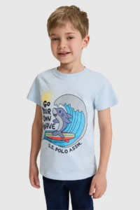 US Polo Assn. Boys' Light BLUE Crew Neck T-Shirt