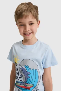 US Polo Assn. Boys' Light BLUE Crew Neck T-Shirt - Image 2