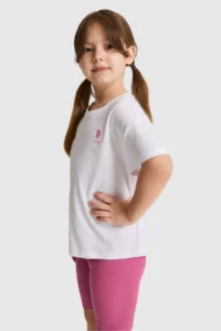 US Polo Assn. Girls' WHITE Crew Neck Basic T-Shirt - Image 3