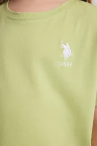 US Polo Assn. Girls' Green Crew Neck Basic T-Shirt - Image 6