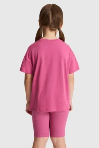 US Polo Assn. Girls' Fuchsia Crew Neck Basic T-Shirt - Image 5