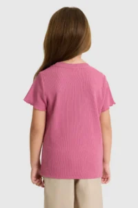 US Polo Assn. Girls' Crew Neck Fuchsia Basic T-Shirt - Image 5