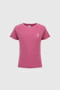 US Polo Assn. Girls' Crew Neck Fuchsia Basic T-Shirt - Image 6