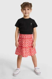 US Polo Assn. Girls' Crew Neck Black Basic T-Shirt - Image 4