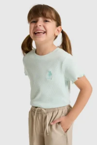 US Polo Assn. Girls' Crew Neck WHITE T-Shirt - Image 3