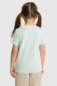 US Polo Assn. Girls' Crew Neck WHITE T-Shirt - Image 5