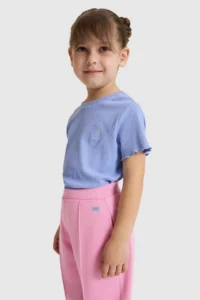 US Polo Assn. Girls' Crew Neck Purple Basic T-Shirt - Image 3