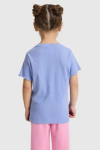 US Polo Assn. Girls' Crew Neck Purple Basic T-Shirt - Image 5