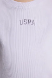 US Polo Assn. Girls' Lilac Crew Neck Basic T-Shirt - Image 6