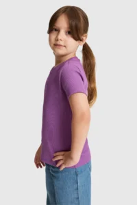 US Polo Assn. Girls' Violet Crew Neck Basic T-Shirt - Image 3