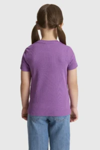 US Polo Assn. Girls' Violet Crew Neck Basic T-Shirt - Image 5