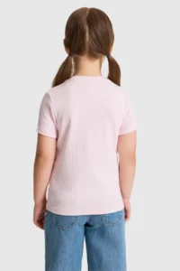 US Polo Assn. Girls' Light PINK Crew Neck Basic T-Shirt - Image 5