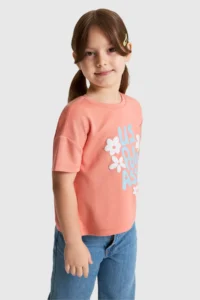 US Polo Assn. Girls' Salmon Crew Neck T-Shirt - Image 3