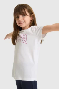 US Polo Assn. Girls' Crew Neck Red Basic T-Shirt - Image 2