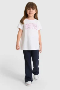 US Polo Assn. Girls' Crew Neck Red Basic T-Shirt - Image 4
