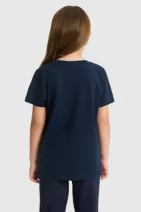 US Polo Assn. Girls' Crew Neck NAVY BLUE Basic T-Shirt - Image 5