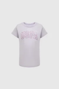US Polo Assn. Girls' Crew Neck Lilac Basic T-Shirt - Image 6