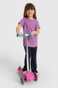 US Polo Assn. Girls' Crew Neck Violet Basic T-Shirt - Image 3