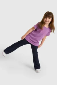 US Polo Assn. Girls' Crew Neck Violet Basic T-Shirt - Image 4