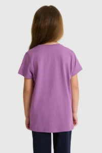 US Polo Assn. Girls' Crew Neck Violet Basic T-Shirt - Image 5