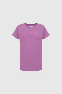 US Polo Assn. Girls' Crew Neck Violet Basic T-Shirt - Image 6