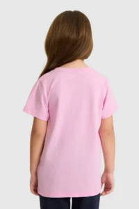 US Polo Assn. Girls' Crew Neck PINK Basic T-Shirt - Image 5