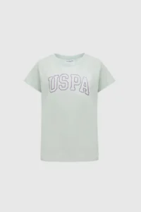 US Polo Assn. Girls' Crew Neck Water Green Basic T-Shirt - Image 6