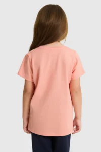 US Polo Assn. Girls' Crew Neck Salmon Basic T-Shirt - Image 5