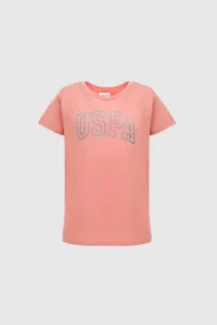 US Polo Assn. Girls' Crew Neck Salmon Basic T-Shirt - Image 6