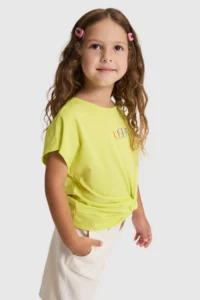 US Polo Assn. Girls' Peanut Green Crew Neck T-Shirt - Image 3