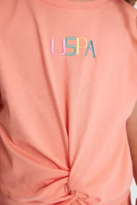 US Polo Assn. Girls' Salmon Crew Neck T-Shirt - Image 6